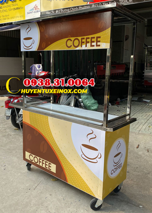 Mẫu Xe Cafe Bán Mang Đi 1M2 - Inox Kiệt Phát